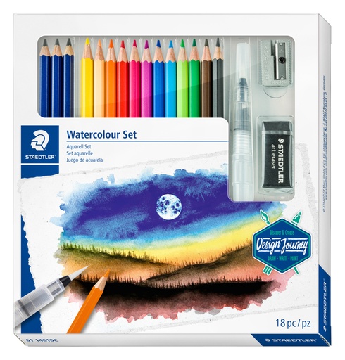 [1403682] Crayon de couleur Staedtler Design Journey aquarelle 18 pièces