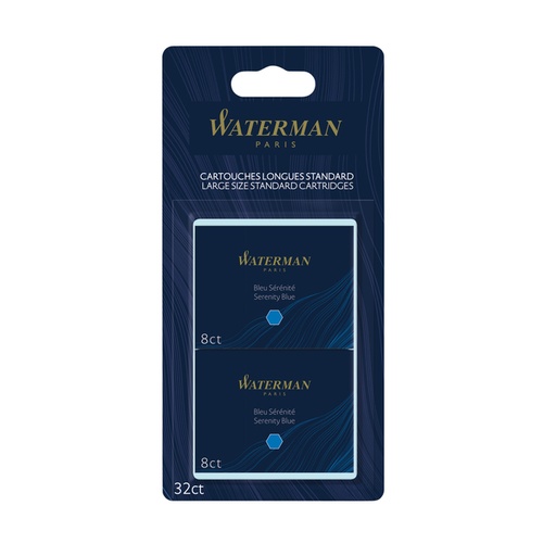 [1402246] Cartouche d'encre Waterman International Florida bleu blister 4x 8 pièces