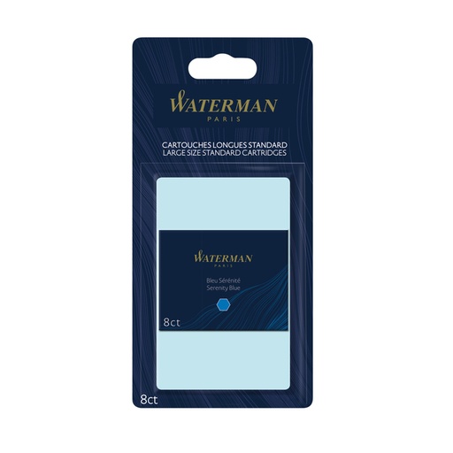 [1402076] Cartouche d'encre Waterman International Florida bleu blister 8 pièces