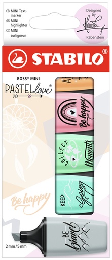 [1403728] Markeerstift STABILO BOSS mini Pastellove assorti etui à 5 stuks