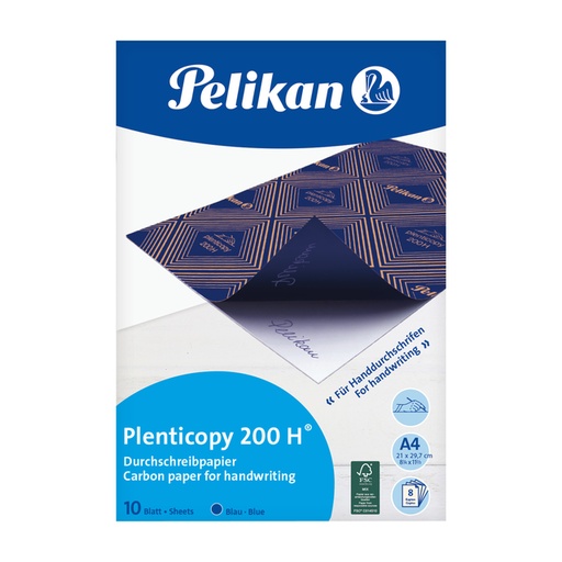 [1403836] Papier carbone pour écriture manuscrite Pelikan A4 200H 10 feuilles bleu