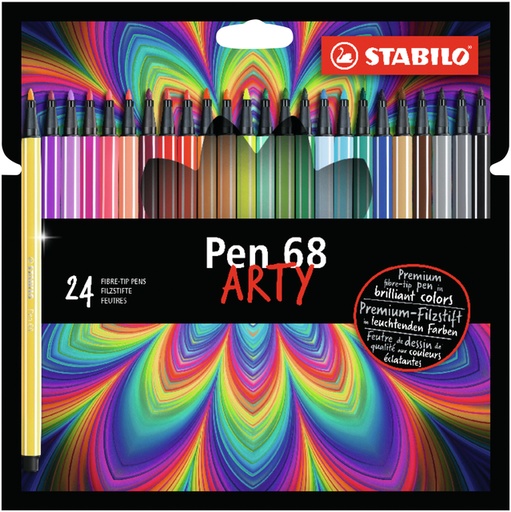 [1403885] Feutre STABILO Pen 68 Arty Medium assorti étui 24 pièces