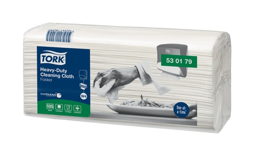 [1403731] Reinigingsdoek Tork Heavy-Duty W4 multifunctioneel nonwoven 150 vel wit 530179