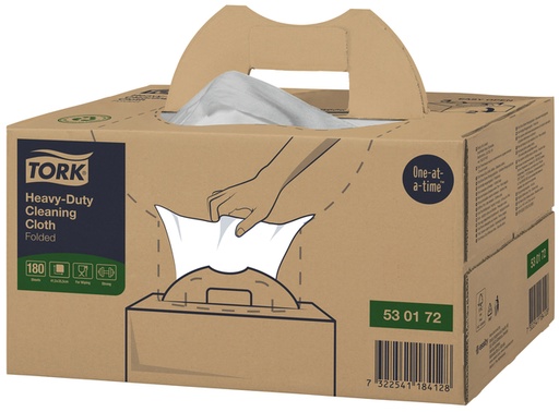 [1403736] Chiffon de nettoyage Tork Premium Heavy Duty W7 530172 Handy Box 1 ép 180fls blanc