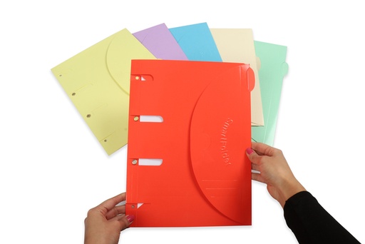 [1403838] Chemise perforée Smartfolder A4 laminié assorti 6 pièces