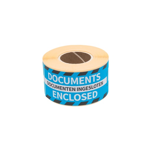 [1403435] Waarschuwingsetiket Rillprint 46x125mm documents enclosed blauw 250 stuks
