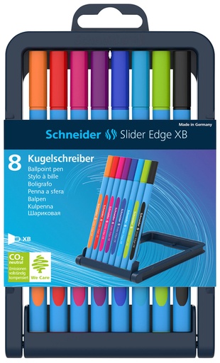 [1403843] Balpen Schneider Slider Edge extra breed assorti etui à 8 stuks