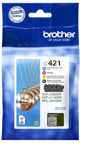 [1403464] Inktcartridge Brother LC-421 zwart + 3 kleuren