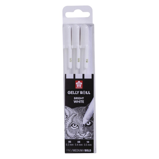 [784142] Gelpen Sakura Gelly Roll zuiver wit set 3 maten