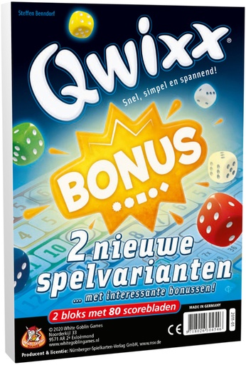 [1399104] Dobbelspel Qwixx Bonus + 2 extra scorebloks