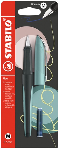 [1403764] Vulpen STABILO Flow medium pastel turquoise blister à 1 stuk