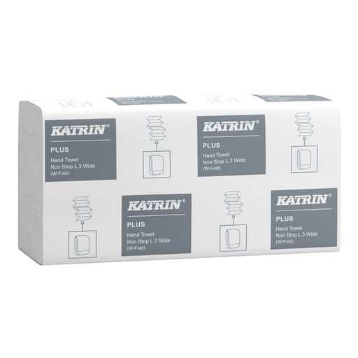 [1405340] Essuie-mains Katrin 61563 Plus pli-W Plus 3 épaisseurs 240x320mm blanc 25x 90 feuilles