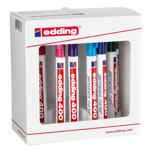 [1404505] Marqueur edding 400 ogive 1mm assorti set 10 pièces