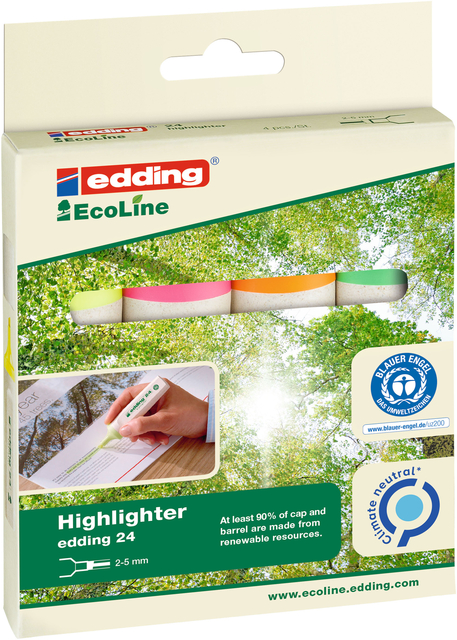 Markeerstift edding 24 Ecoline assorti set à 4 stuks