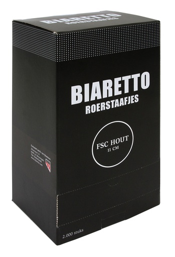 [1402422] Roerstaafjes Biaretto hout 11cm 2000 stuks