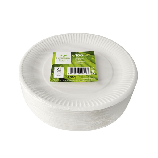 [1405361] Assiette IEZZY 230mm carton blanc 100 pièces