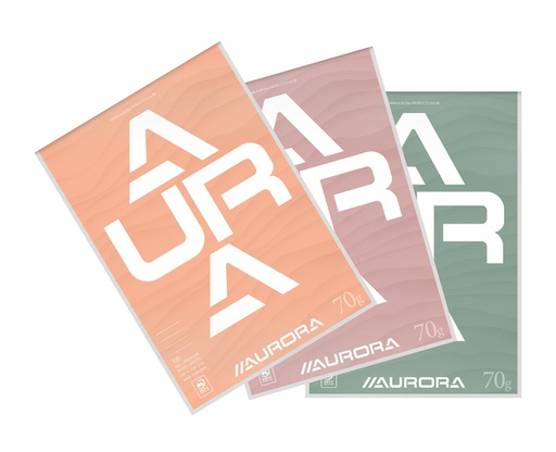 [1404600] Bloc-notes Aurora A4 ligné 100 feuilles 70g assorti