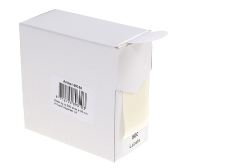 [1404544] Etiket Rillprint 35mm op rol wit 500 stuks