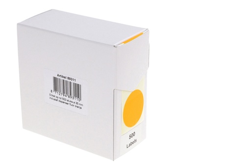 [1404545] Etiquette Rillprint 35mm rouleau de 500 pièces orange fluo