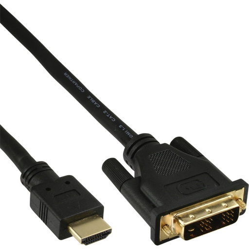 [1404396] Kabel inLine HDMI DVI 18+1 pin M/M 2 meter zwart