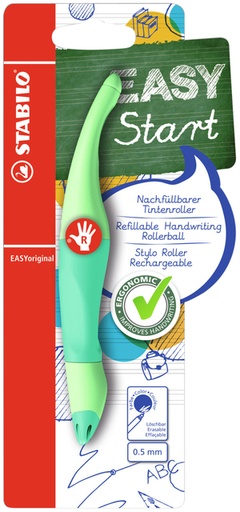 [1404419] Rollerpen STABILO Easyoriginal  rechtshandig medium pastel vleugje mint blister à 1 suk