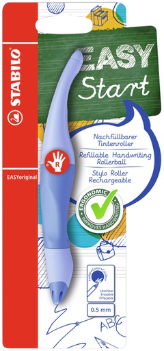 [1404420] Roller STABILO EASYoriginal droitier Medium Pastel bleu blister