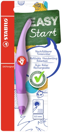 [1404416] Rollerpen STABILO Easyoriginal  rechtshandig medium pastel lila blush blister à 1 stuk