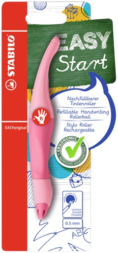 [1404417] Roller STABILO EASYoriginal droitier Medium Pastel rose blister