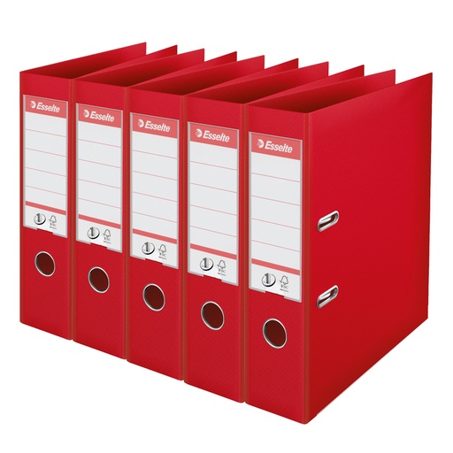 [1405387] Classeur à levier Esselte Vivida N°1 multipack 75mm A4 5 pièces rouge