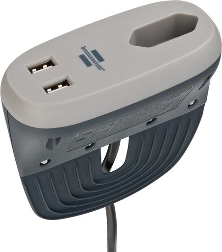 [1398818] Laadstation Brennenstuhl Sofa 1 eurosocket 2 USB zwart/grijs