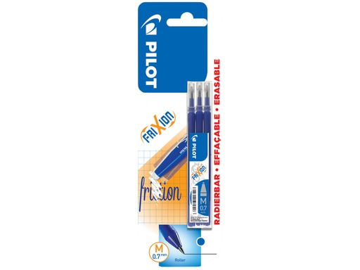 [1398960] Recharge roller PILOT FriXion Medium bleu lister 3 pièces