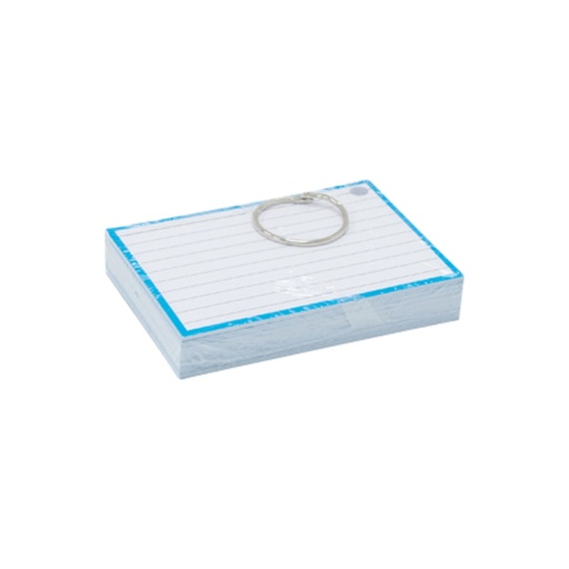 [1404614] Flashcards A7 bleu inclus anneau de fixation 50 feuilles