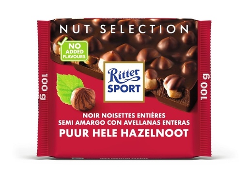 [1404373] Chocolat Ritter Sport noir-noisettes entières 100g