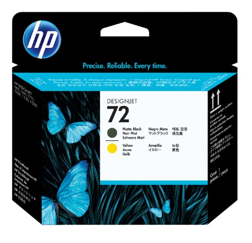 [411183] Tête d'Impression HP C9384A 72 noir mat + jaune