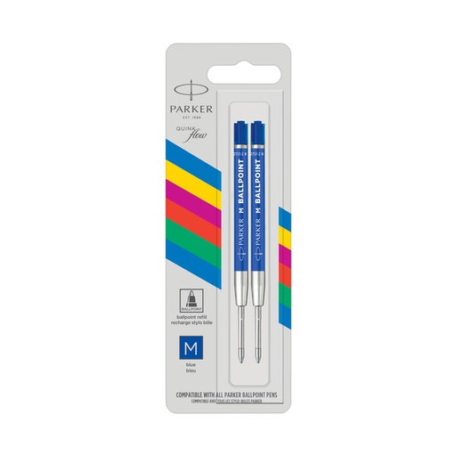 [1405970] Balpenvulling Parker Economic medium blauw blister à 2 stuks