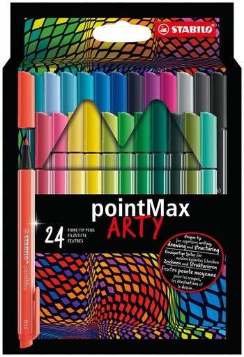 [1405169] Feutre STABILO pointMax 488/24 Arty Medium assorti étui 24 pièces