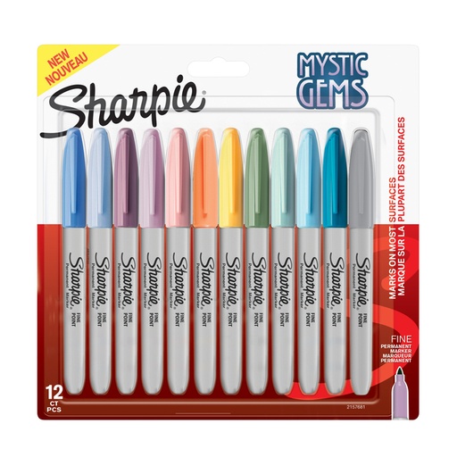 [1405961] Feutre Sharpie Mustic Gems ogive Fin assorti blister 12 pièces