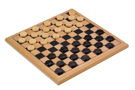 [1406031] Damspel Longfield Games hout 30x30cm