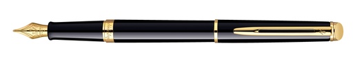 [1406484] Stylo plume Waterman Hémisphère Noir Laqué GT Medium