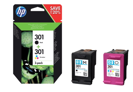 [410396] Inktcartridge HP N9J72AE 301 zwart + kleur