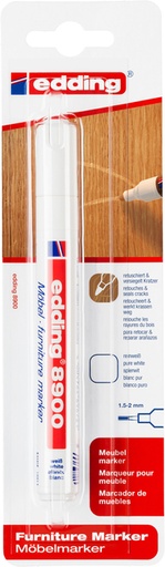 [1406153] Marqueur edding 8900 Meuble ogive 1,5-2mm blanc pur blister 1 pièce