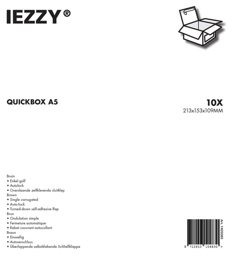 [1405063] Boîte Quickbox IEZZY A5 213x153x109mm 10 pièces