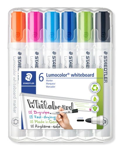 [1406471] Feutre tableau blanc Staedtler Lumocolor 351 assorti  set 6 couleurs fun