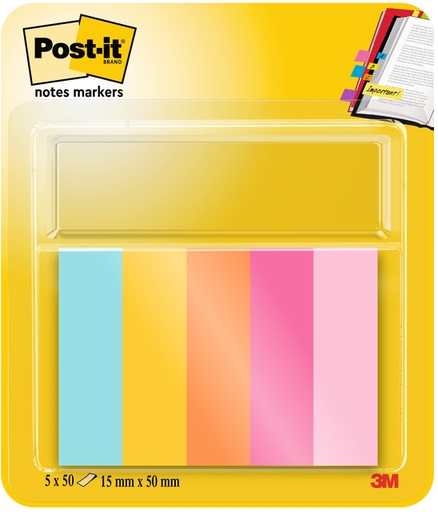 [1406622] Markeerstrook Post-it 670 15x50mm Beachside 5 stuks