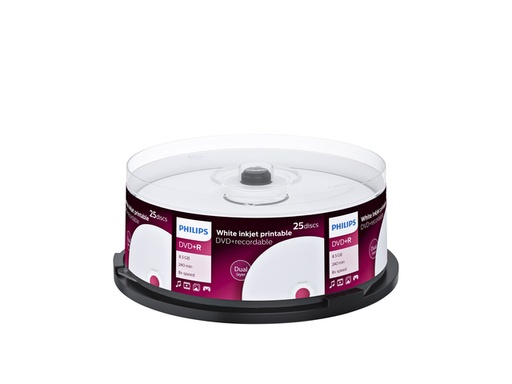 [1406239] DVD+R Philips 8.5GB DL 8x IW Spindel 25 pièces