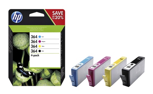 [410397] Cartouche d’encre HP 364 N9J73AE noir + 3 couleurs