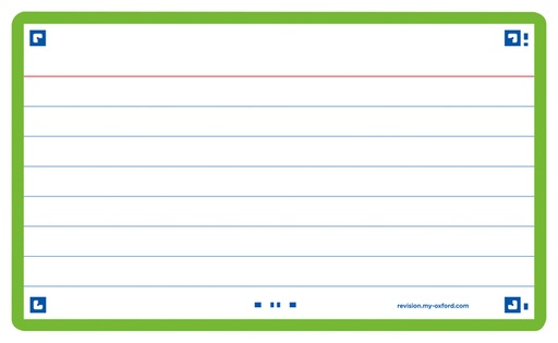 [1407444] Flashcard Oxford 2.0 75x125mm 80 feuilles 250g ligné vert