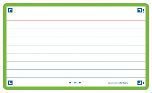 [1407444] Flashcard Oxford 2.0 75x125mm 80 vel 250gr lijn groen