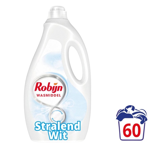[1403319] Wasmiddel Robijn vloeibaar 3L stralend wit 60 scoops