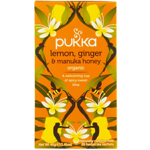 [1399233] Thé Pukka Lemon Ginger & Manuka Honey 20 sachets